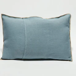 Apotheca Coussins, Galettes De Sièges^Housse de coussin en lin lavé bleu stone - 40x60 cm