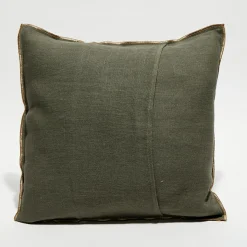 Apotheca Coussins, Galettes De Sièges^Housse de coussin en lin lavé kaki - 45x45 cm