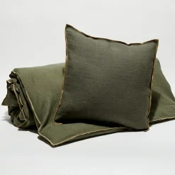 Apotheca Coussins, Galettes De Sièges^Housse de coussin en lin lavé kaki - 45x45 cm