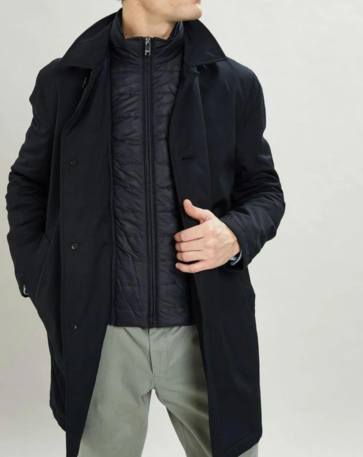 Homme Hackett London Manteaux^Imperméable Membrane bleu marine