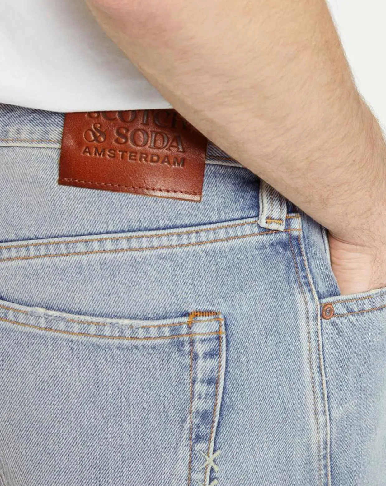 Jean 100% Coton Bio Regular Fit bleu clair-Scotch & Soda Discount