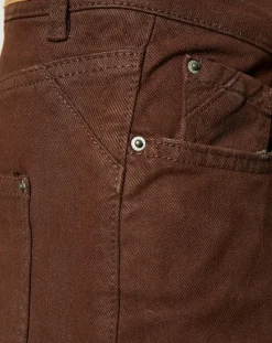 Jean 7/8 délavé en coton biologique marron-Esprit