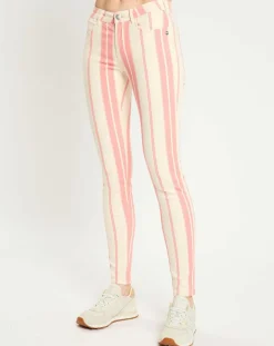 Femme Scotch & Soda Jeans^Jean à rayures rose/écru
