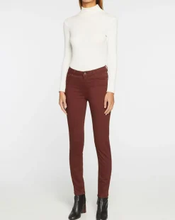 Jean ajusté Gerly en Toile de coton marron foncé-Galeries Lafayette Online
