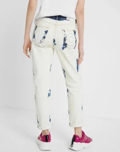 Femme Desigual Jeans^Jean Bleach blanc/bleu