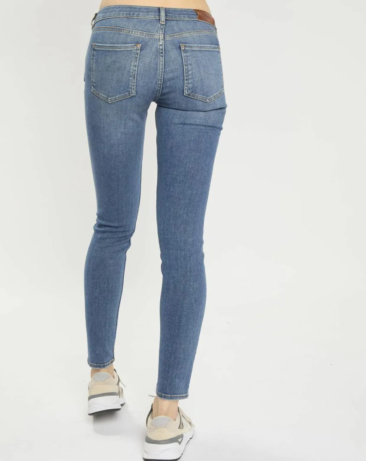 Jean bohemienne taille haute Skinny bleu moyen-Scotch & Soda New