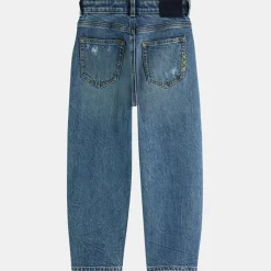 Enfant Scotch & Soda Fille^Jean Boule en Toile de coton mélangé brodé palmiers bleu