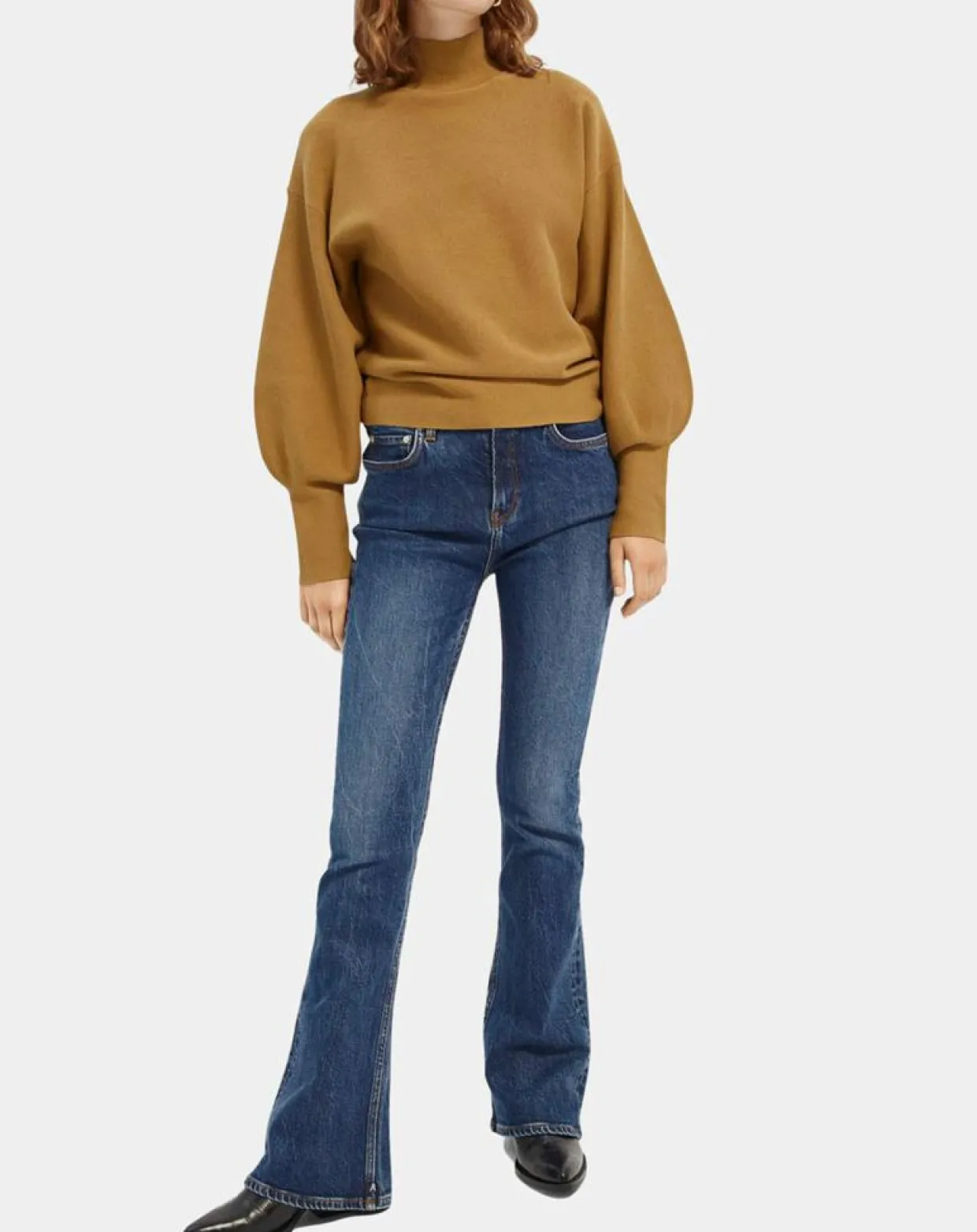 Jean charm flare taille haute bleu moyen-Scotch & Soda Discount