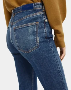 Jean charm flare taille haute bleu moyen-Scotch & Soda Discount