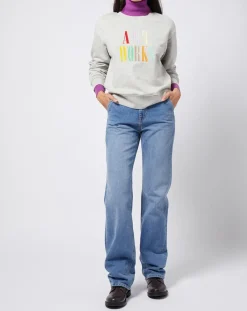 Femme Esprit Jeans^Jean coupe droite taille haute bleu moyen