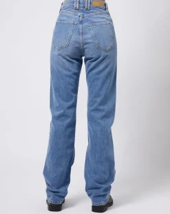 Femme Esprit Jeans^Jean coupe droite taille haute bleu moyen