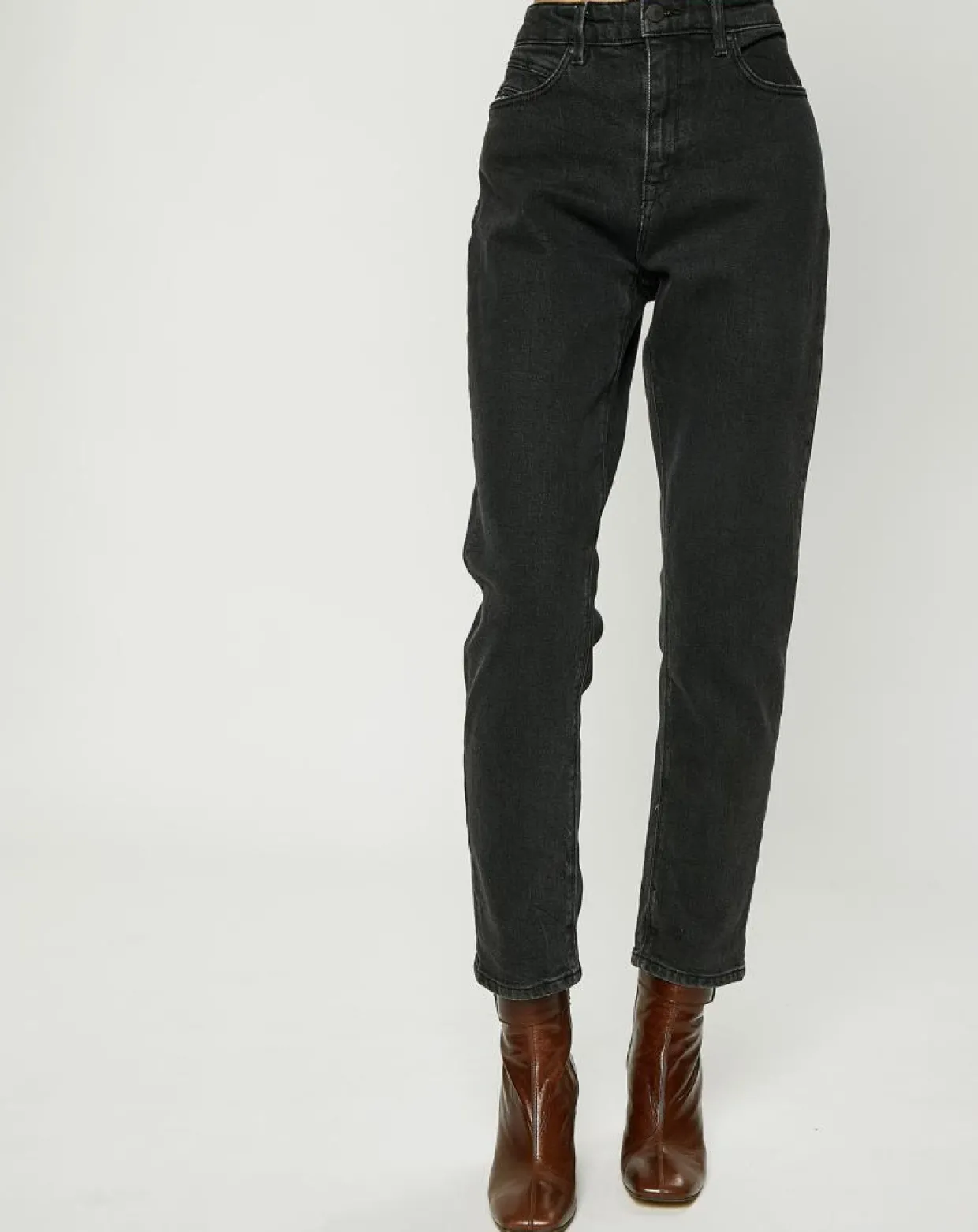 Jean court authentique en coton biologique Slim gris moyen-Esprit Clearance