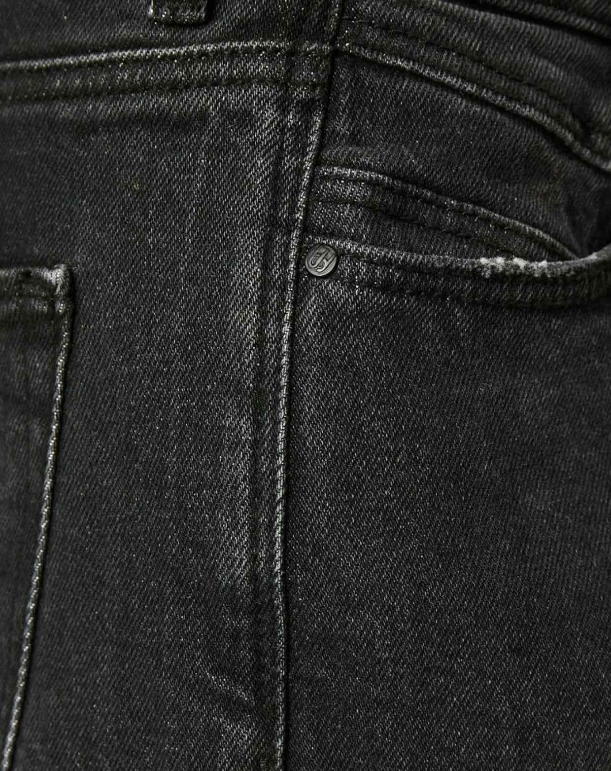 Jean court authentique en coton biologique Slim gris moyen-Esprit Clearance