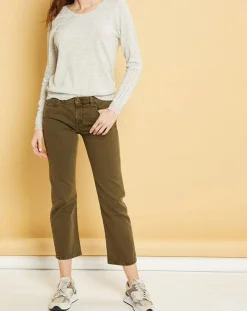 Femme Acquaverde Jeans^Jean cropped Natural Nils army