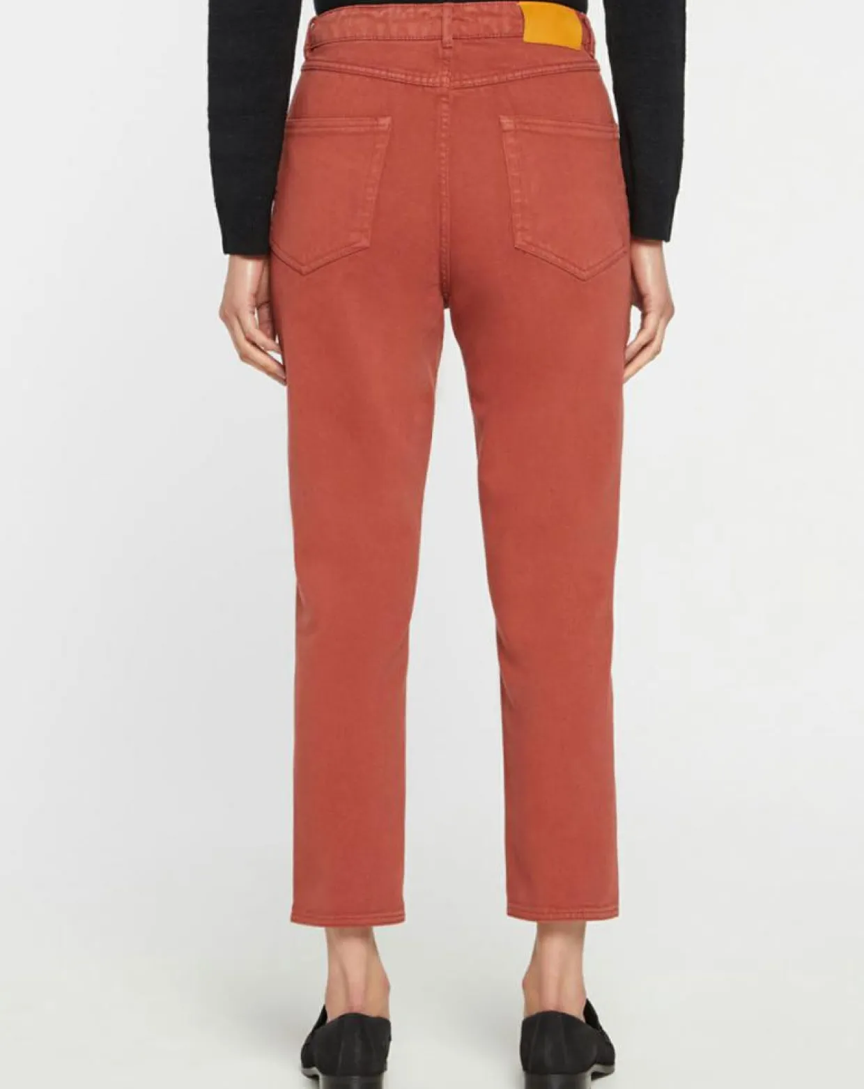 Jean délavé en Toile de coton 7/8 marron-Galeries Lafayette Clearance