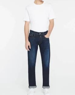 Homme Replay Jeans^Jean droit 100% Coton Bio Pure Denim Rocco bleu foncé
