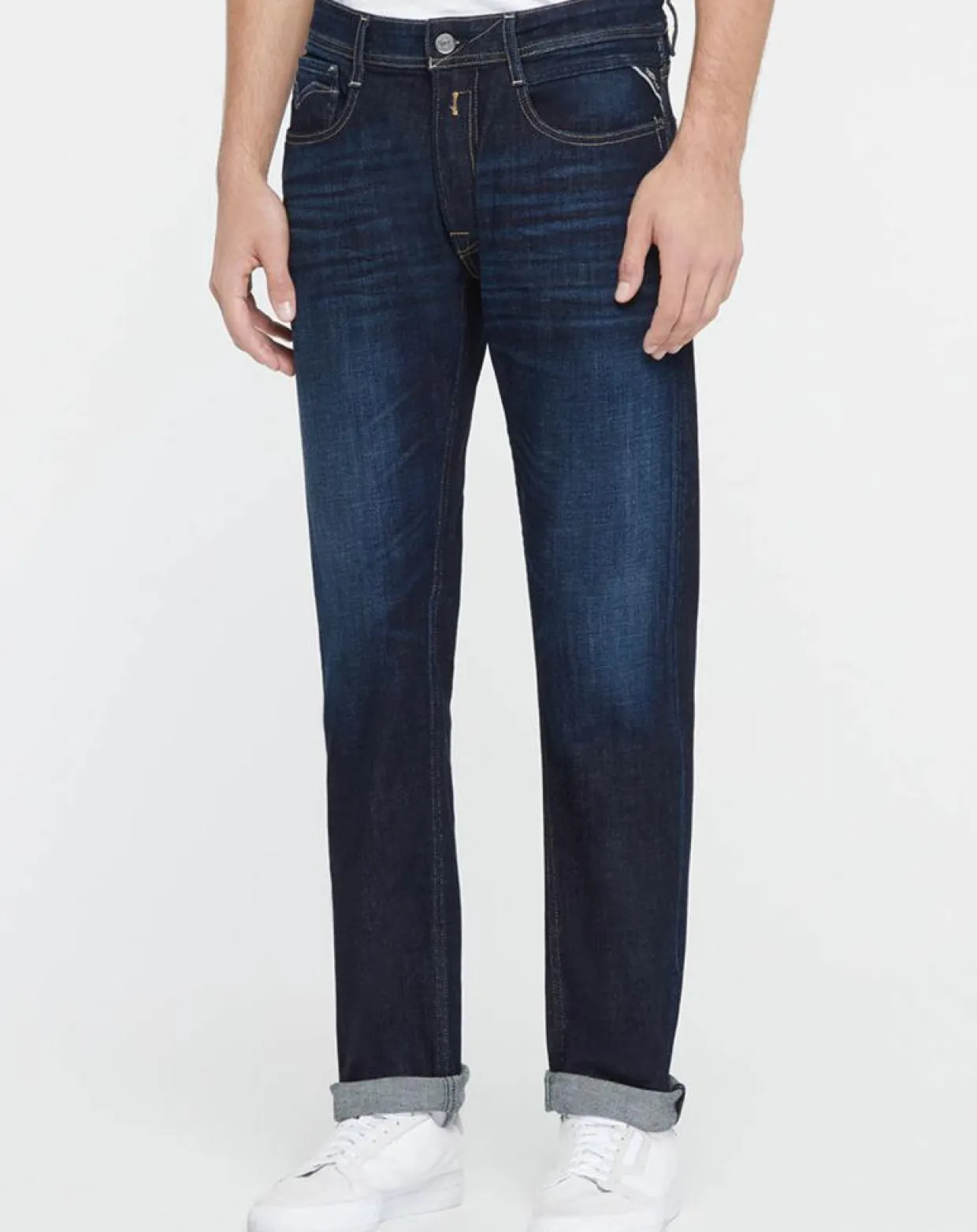 Homme Replay Jeans^Jean droit 100% Coton Bio Pure Denim Rocco bleu foncé