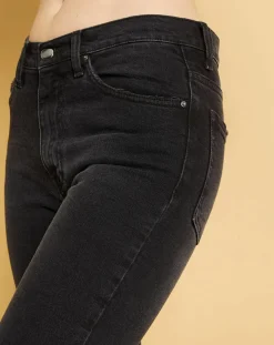 Femme Acquaverde Jeans^Jean droit Chiara noir vintage