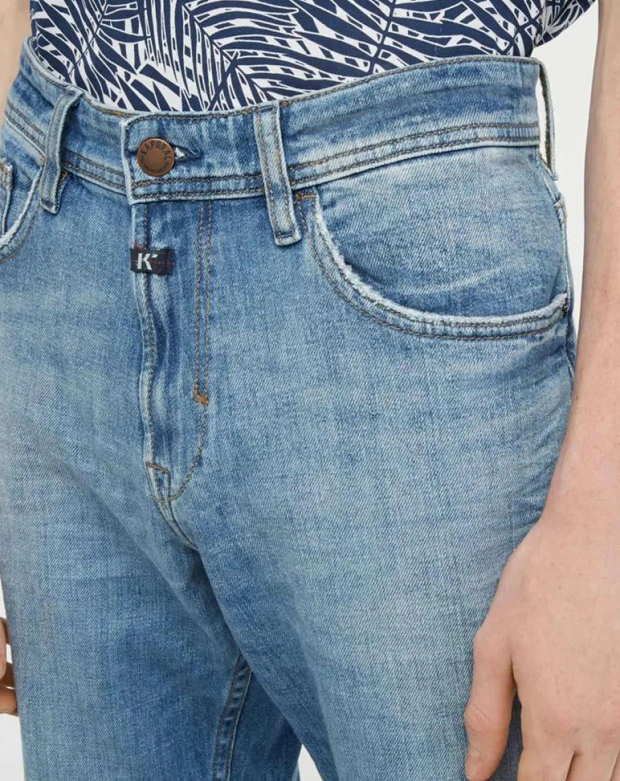 Jean Droit Datte délavé bleu-Kaporal 5 Hot