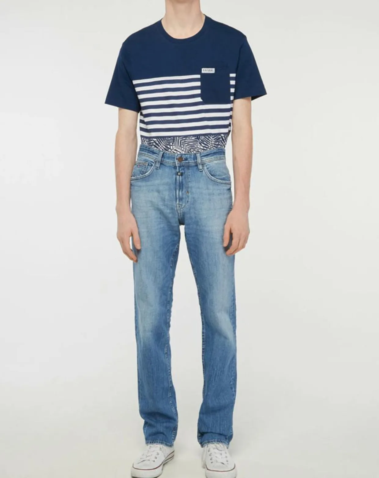 Jean Droit Datte délavé bleu-Kaporal 5 Hot