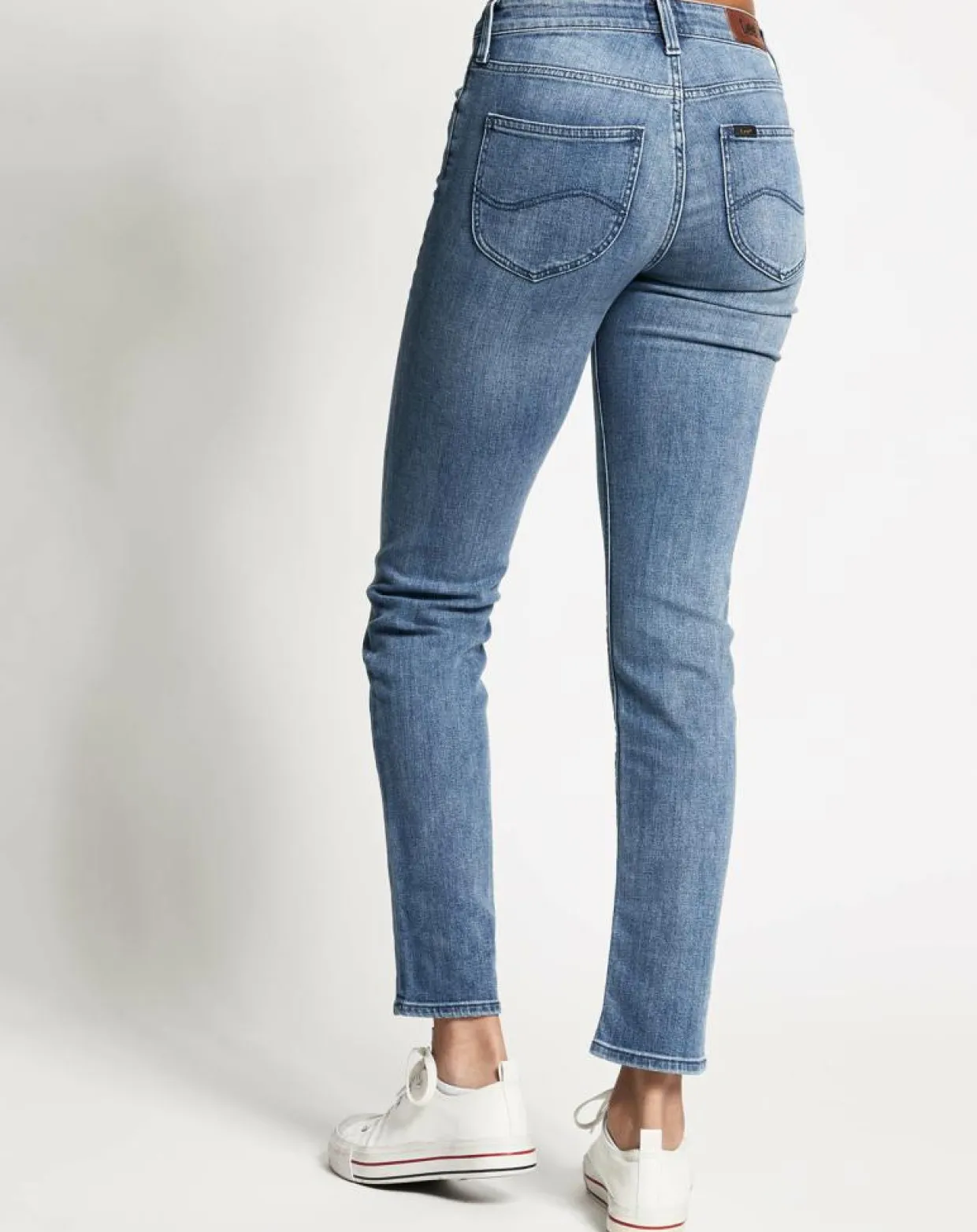 Femme Lee Jeans^Jean droit Elly Hr bleu délavé