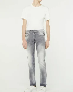 Homme Replay Jeans^Jean droit en Coton Bio 573 Grover gris moyen