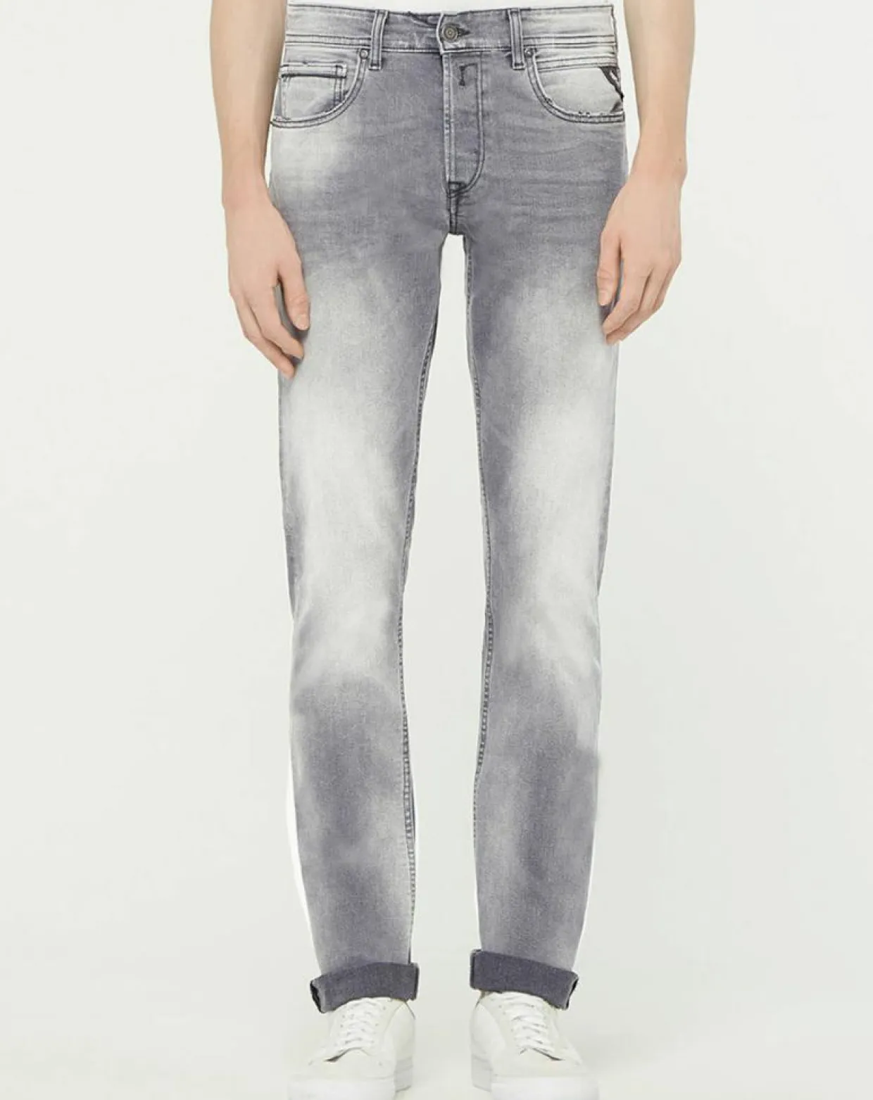 Homme Replay Jeans^Jean droit en Coton Bio 573 Grover gris moyen