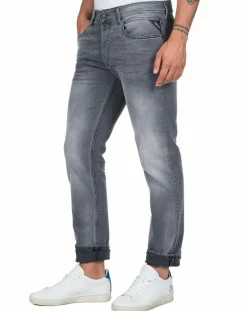 Homme Replay Jeans^Jean droit en Coton Bio 573 Grover gris moyen