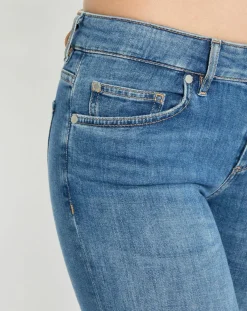 Jean droit en Coton extensible Alby bleu moyen-Marc O'Polo