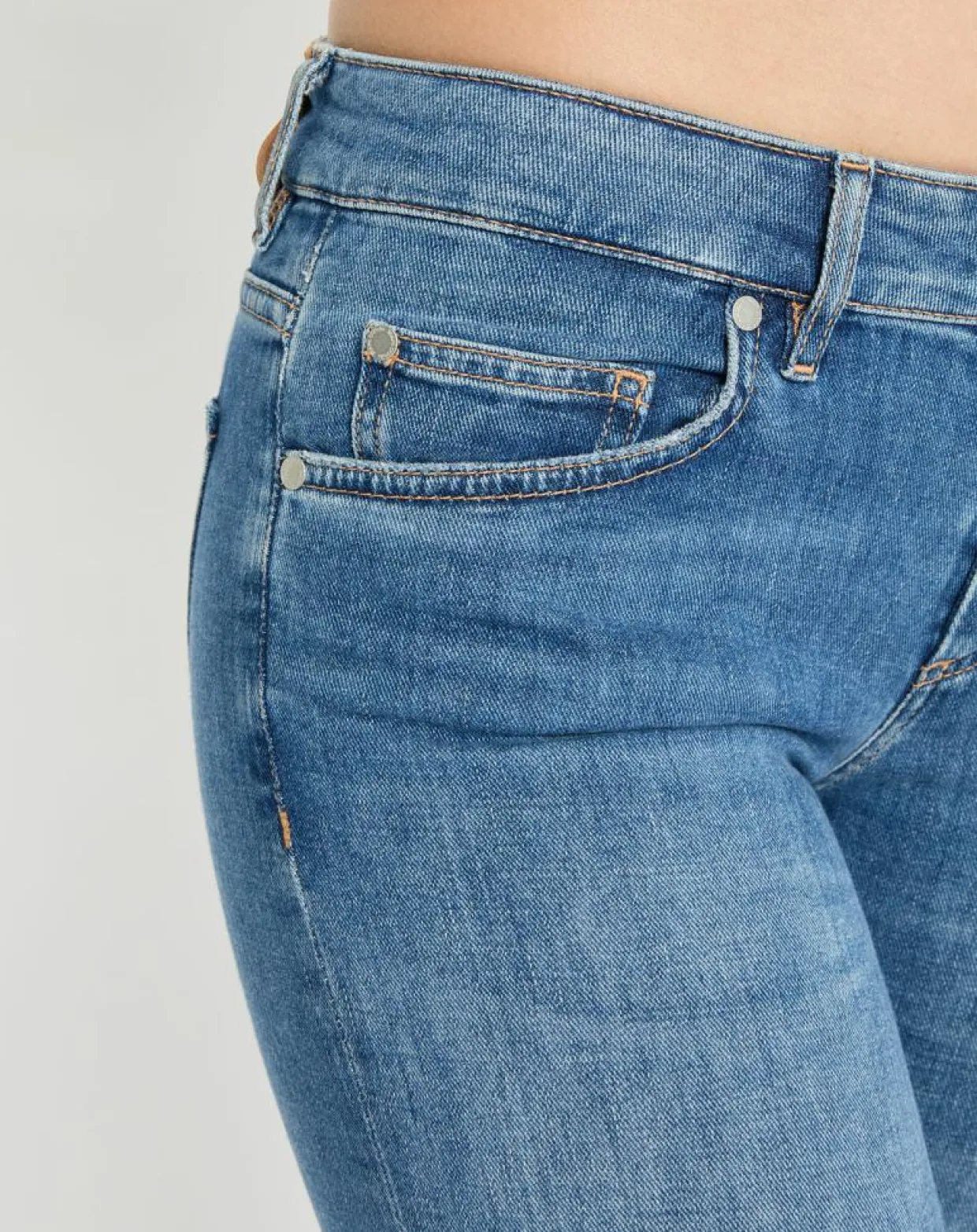 Jean droit en Coton extensible Alby bleu moyen-Marc O'Polo