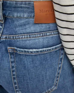 Jean droit en Coton extensible Alby bleu moyen-Marc O'Polo