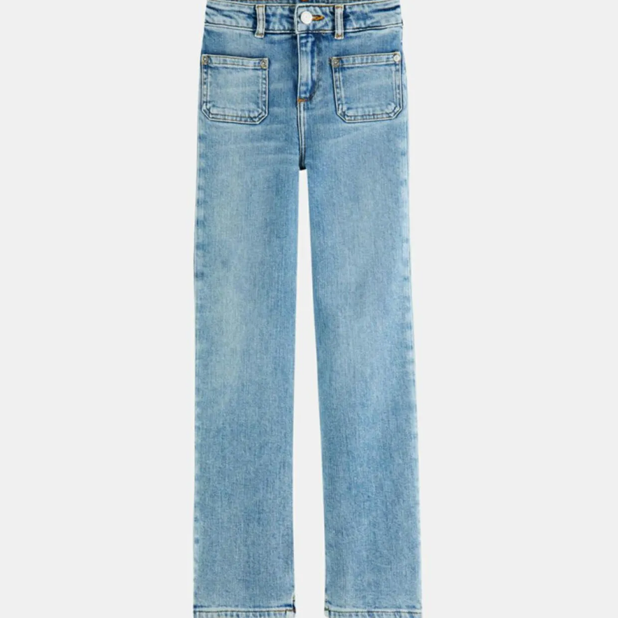 Enfant Scotch & Soda Garçon^Jean droit en Toile de coton bio bleu