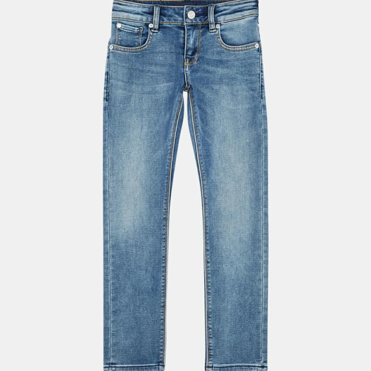 Enfant Scotch & Soda Fille^Jean droit Tiger en Toile de coton délavé bleu