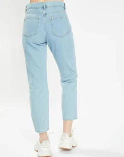 Jean en Coton Bio Capri boutons bleu clair-Galeries Lafayette