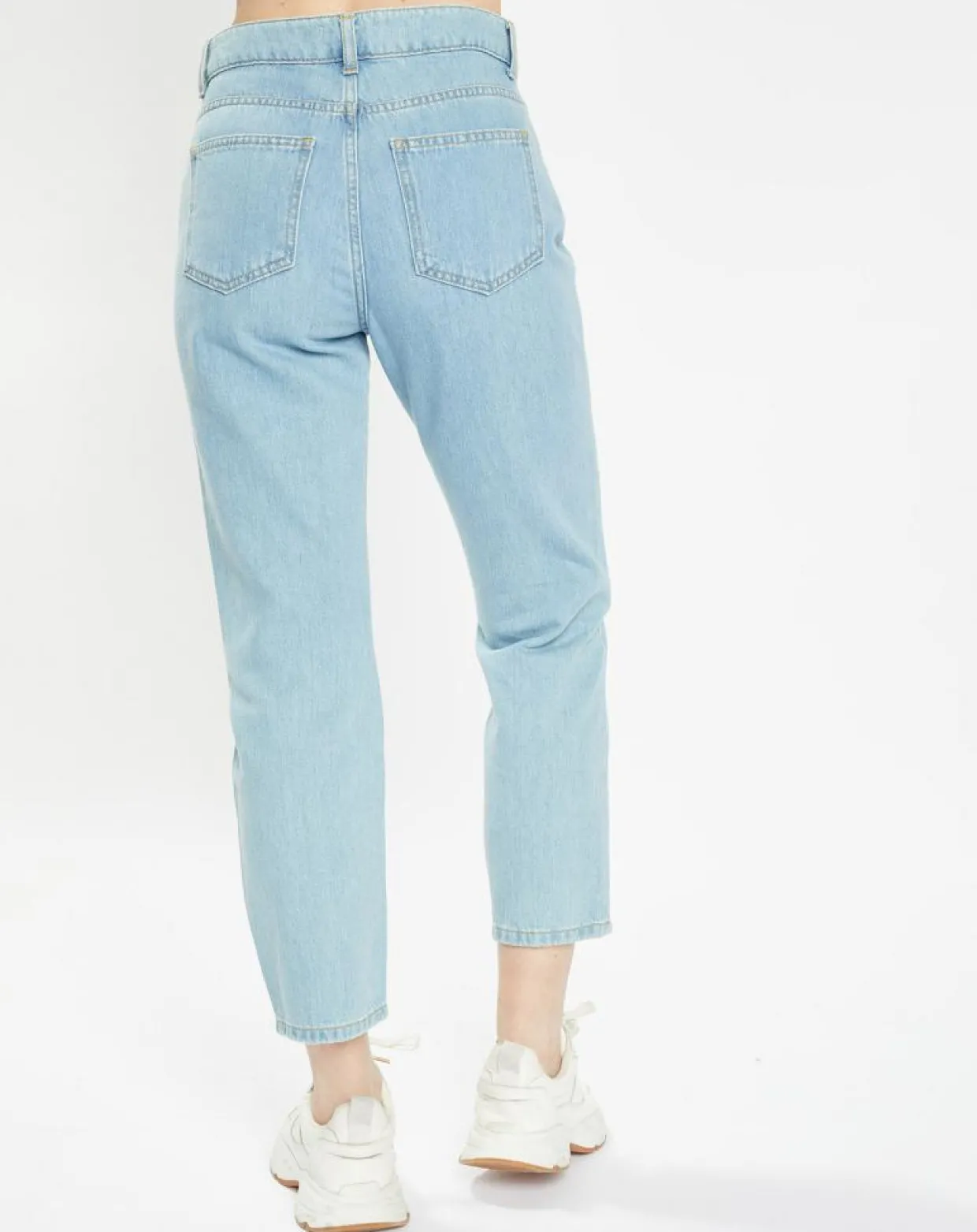 Jean en Coton Bio Capri boutons bleu clair-Galeries Lafayette