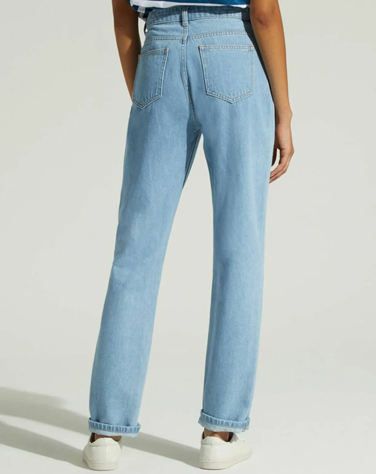 Jean en Coton Bio Capri boutons bleu clair-Galeries Lafayette