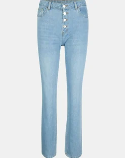 Jean en Coton Bio Capri boutons bleu clair-Galeries Lafayette