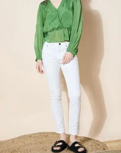 Jean en Coton Bio Lslim blanc-Galeries Lafayette