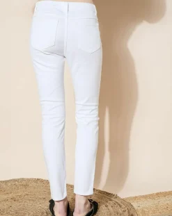 Jean en Coton Bio Lslim blanc-Galeries Lafayette