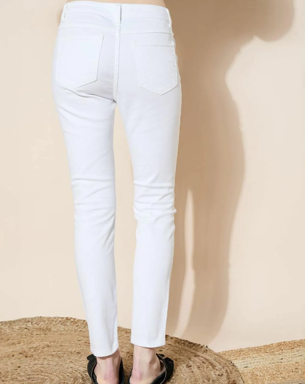 Jean en Coton Bio Lslim blanc-Galeries Lafayette