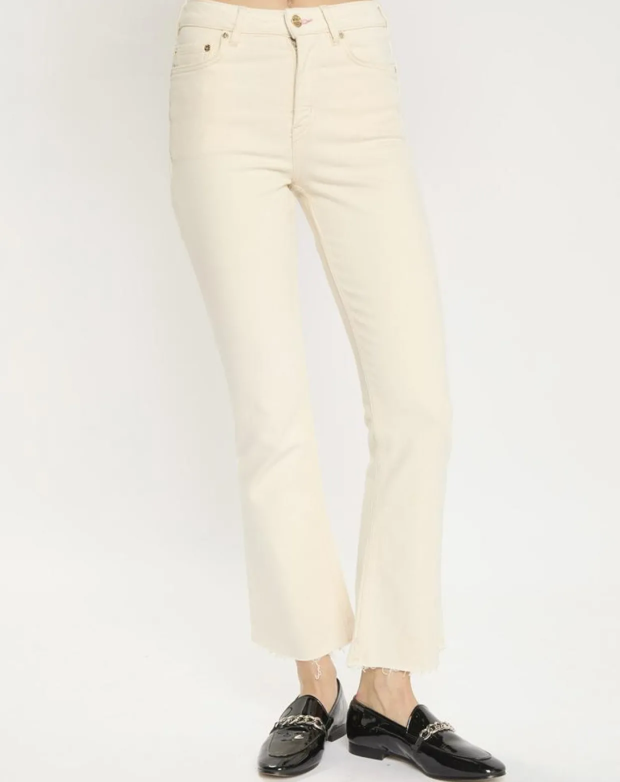 Jean en Coton Bio mélangé Flare The Kick Cropped écru-Scotch & Soda