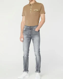 Jean en Coton Bio Aged Eco gris moyen-Replay Outlet