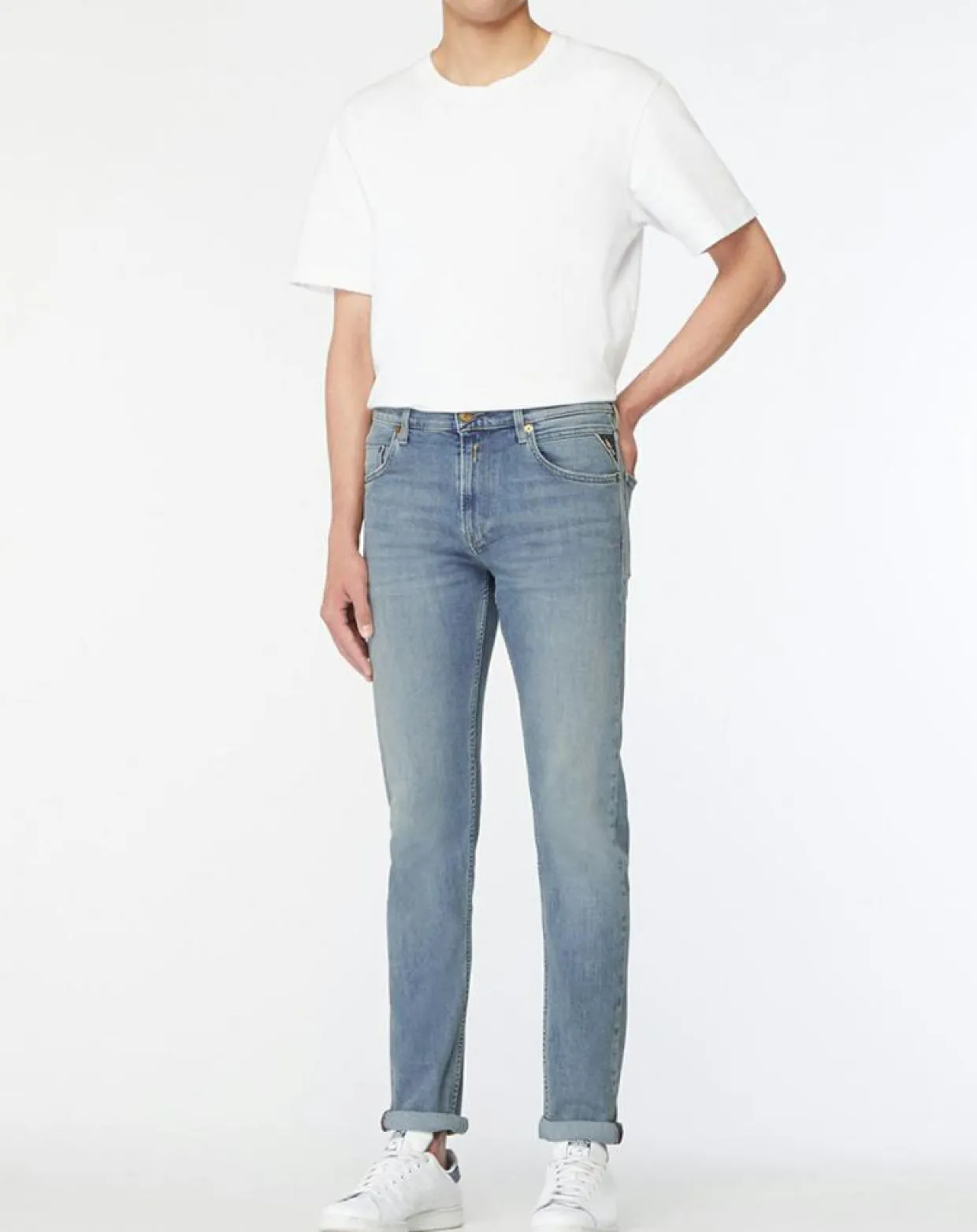 Jean en Coton Bio 573 bleu moyen-Replay Hot