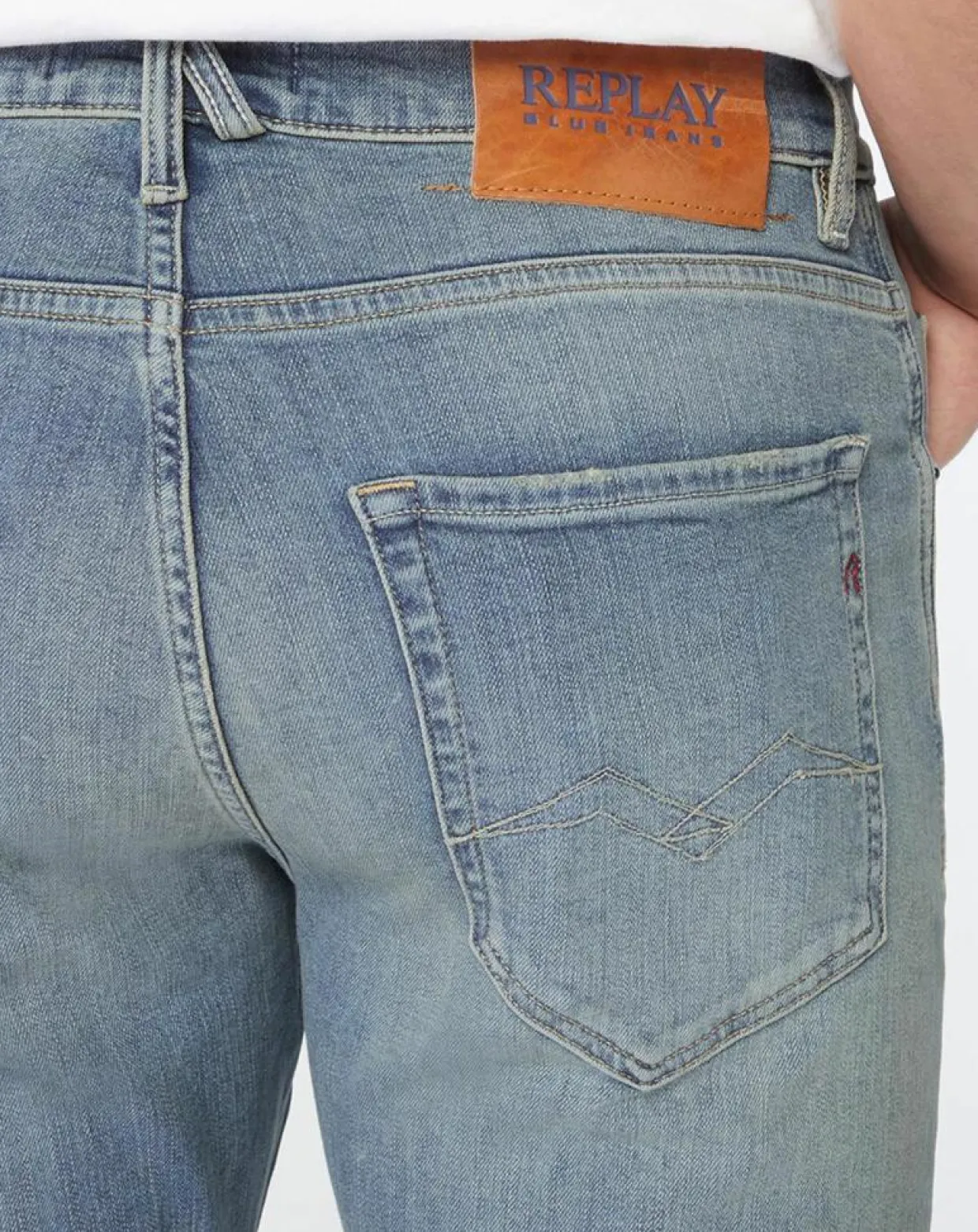 Jean en Coton Bio 573 bleu moyen-Replay Hot