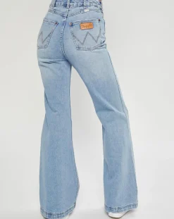 Jean flare x Wrangler Patchwork bleu clair-Billabong