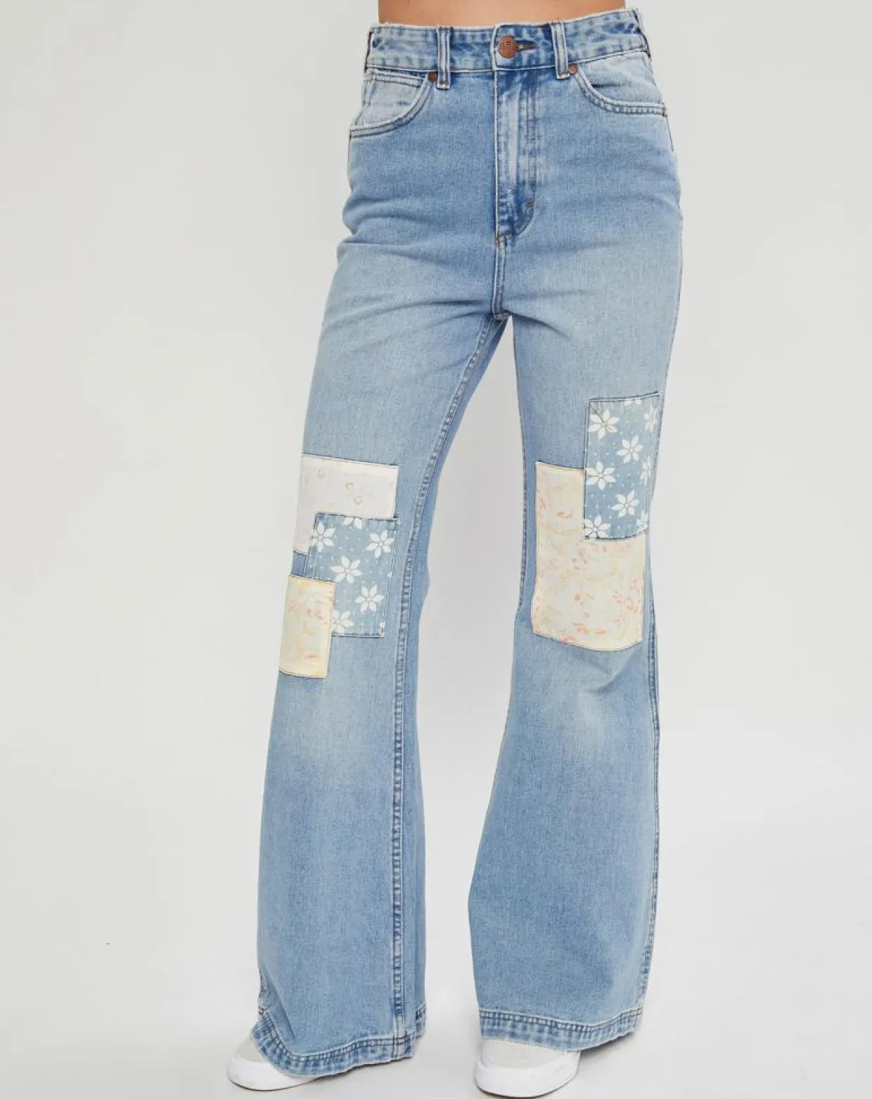Jean flare x Wrangler Patchwork bleu clair-Billabong