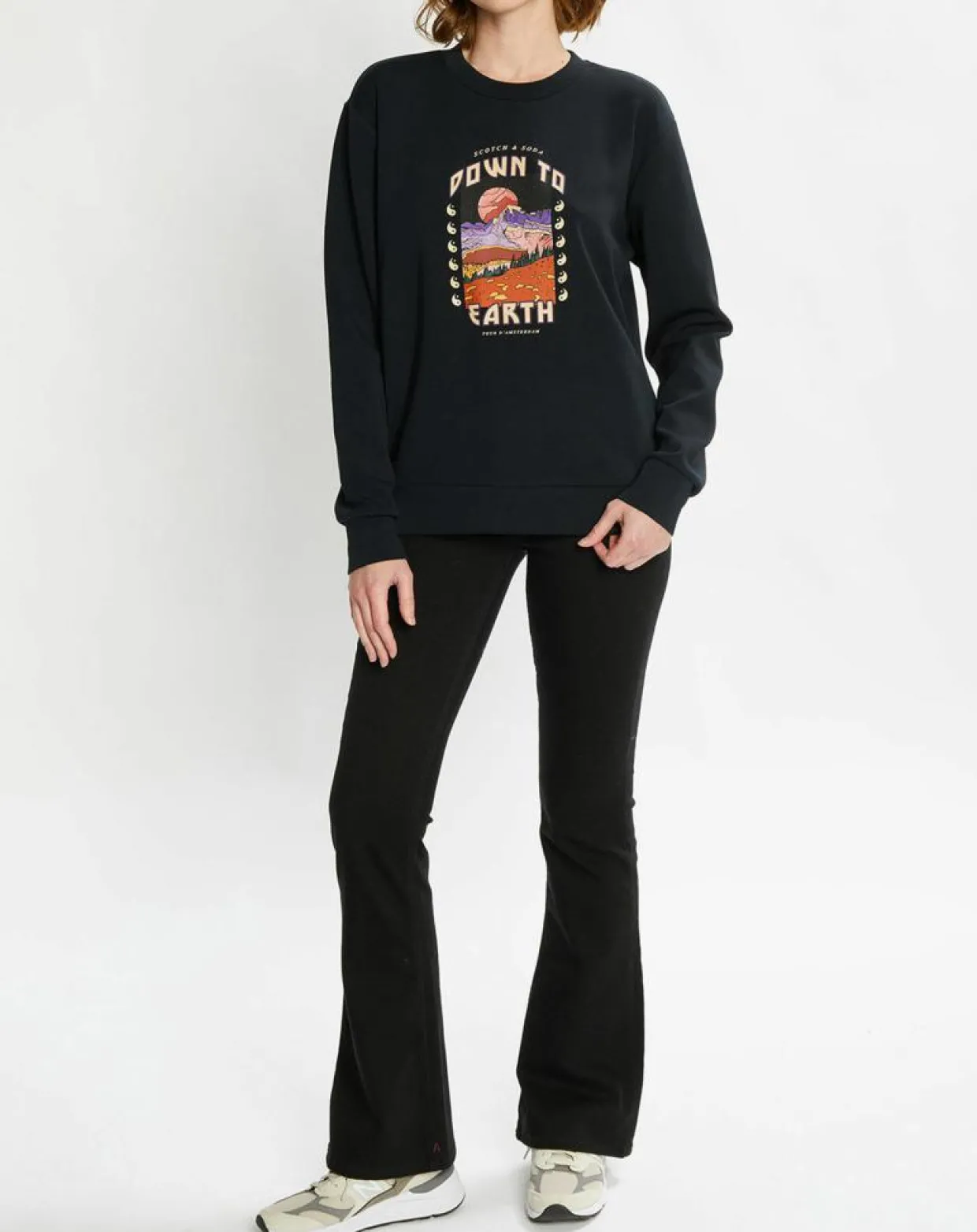 Femme Scotch & Soda Jeans^Jean Flare en Coton Bio mélangé noir