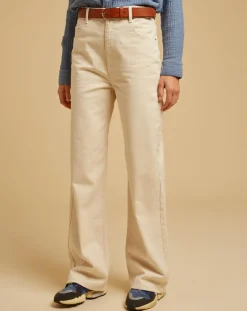 Femme Chloé Stora Jeans^Jean large en Toile de coton Ronda écru