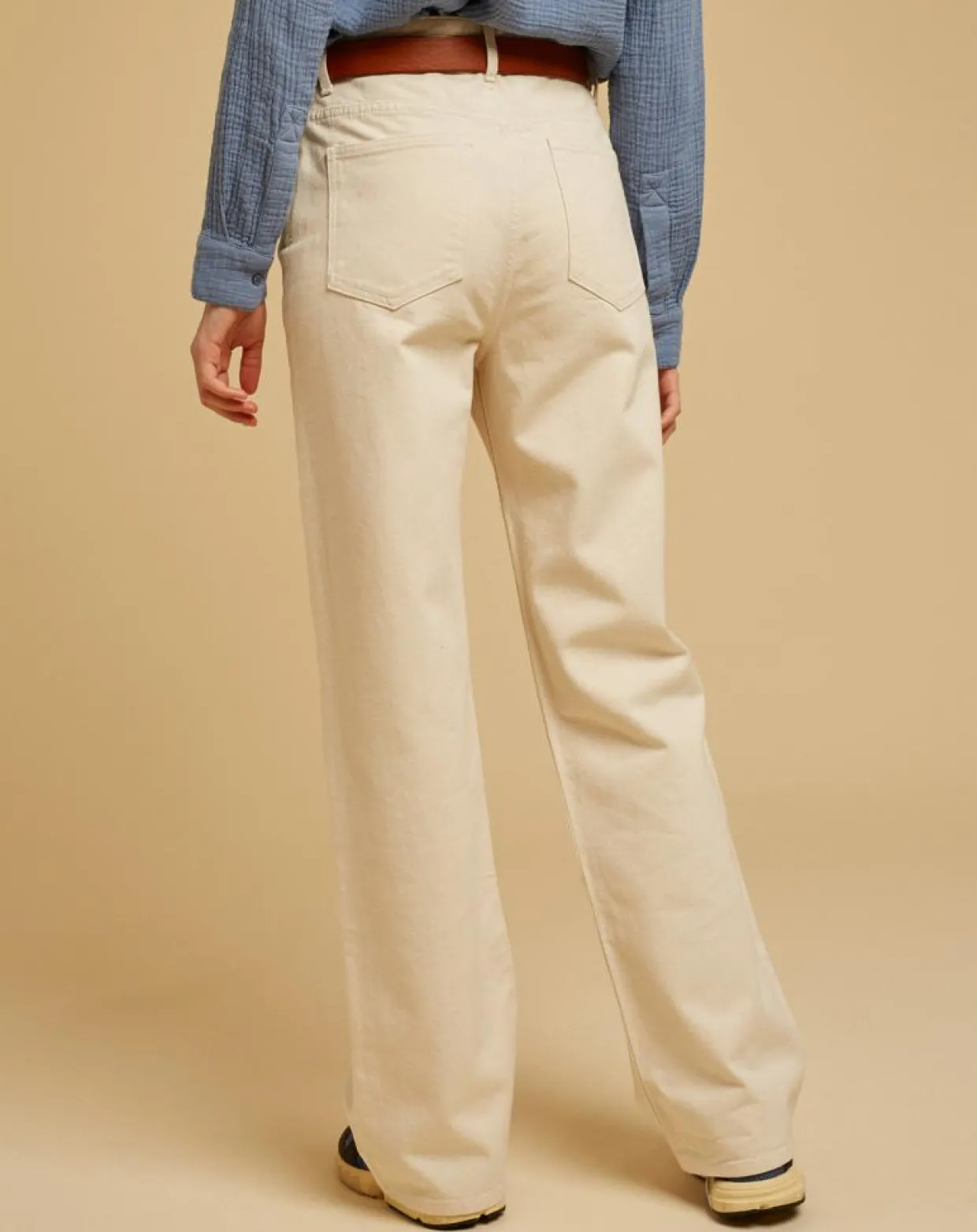Femme Chloé Stora Jeans^Jean large en Toile de coton Ronda écru