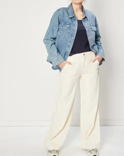 Femme Esprit Jeans^Jean large Wide en Coton mélangé collection EDC by écru